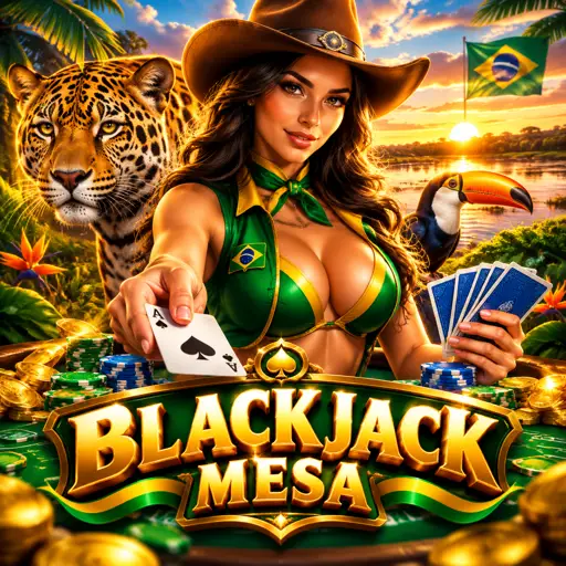 Mesa de blackjack ao vivo com crupiê distribuindo cartas