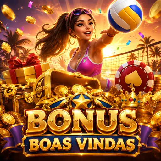 Moedas douradas e selo de bônus de boas-vindas de até R$ 1.500
