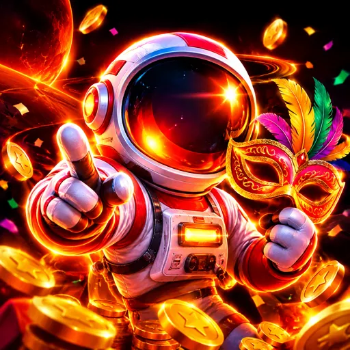 Astronauta do crash game Spaceman flutuando no espaço